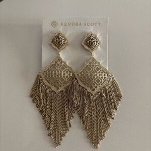 🆕 Kendra Scott Kimora Gold Filigree Earrings Fringe